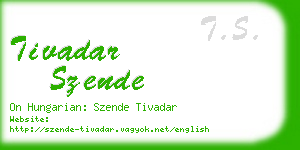 tivadar szende business card